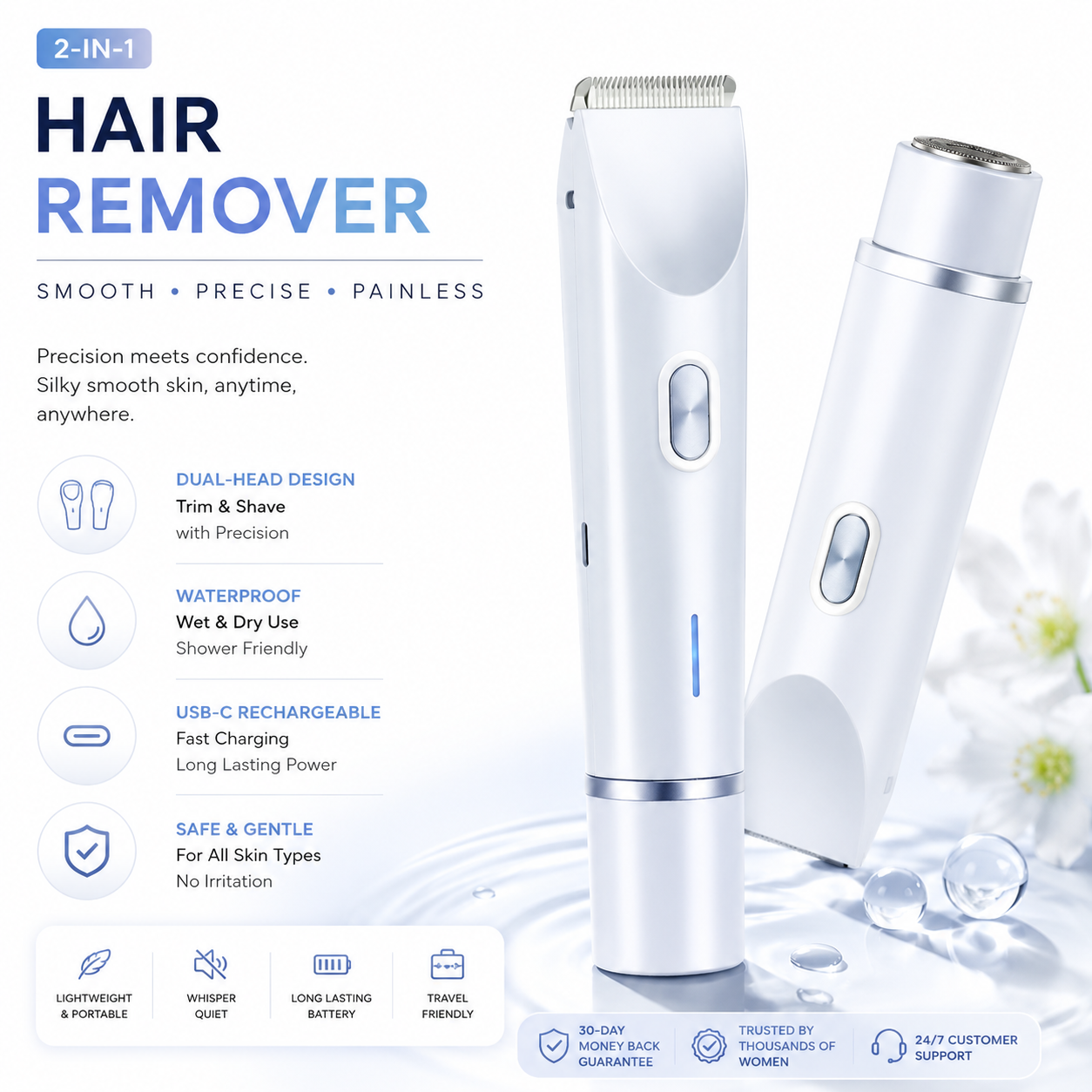 SmoothLab 2 in 1 face & body shaver