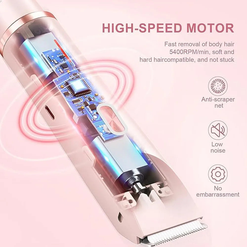 2In1 Electric Epilator Razors Painless Bikini Trimmer Facial Mustache Shavers Body Hair Trimmer for Women Facial Hair Remover