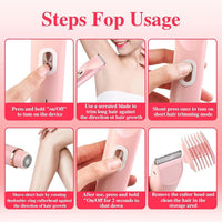 Valentines Day Gifts for Her 2 in 1 Electric Glow Shaver, Portable Bikini Trimmer for Women, Dual Head Rechargeable Electric Razor, IPX7 Waterproof Wet & Dry Use Legs Body Pubic Hair Trimmer for Men