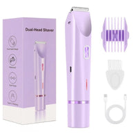 2In1 Electric Epilator Razors Painless Bikini Trimmer Facial Mustache Shavers Body Hair Trimmer for Women Facial Hair Remover