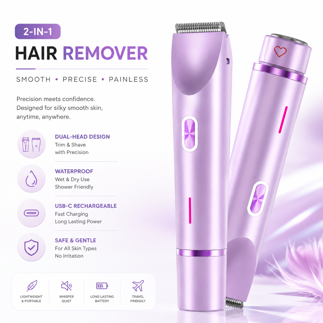 SmoothLab 2 in 1 face & body shaver